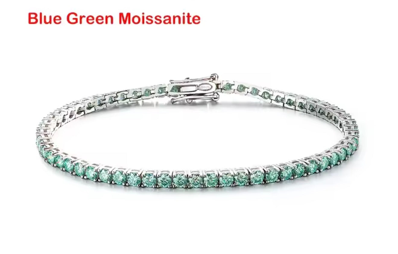 Aqua Moissanite Bracelet